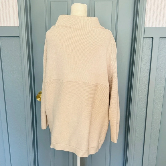 Anrabess Women's Casual Turtleneck Long Sleeve Loose Oversized Sweater Cream L - Picture 11 of 15